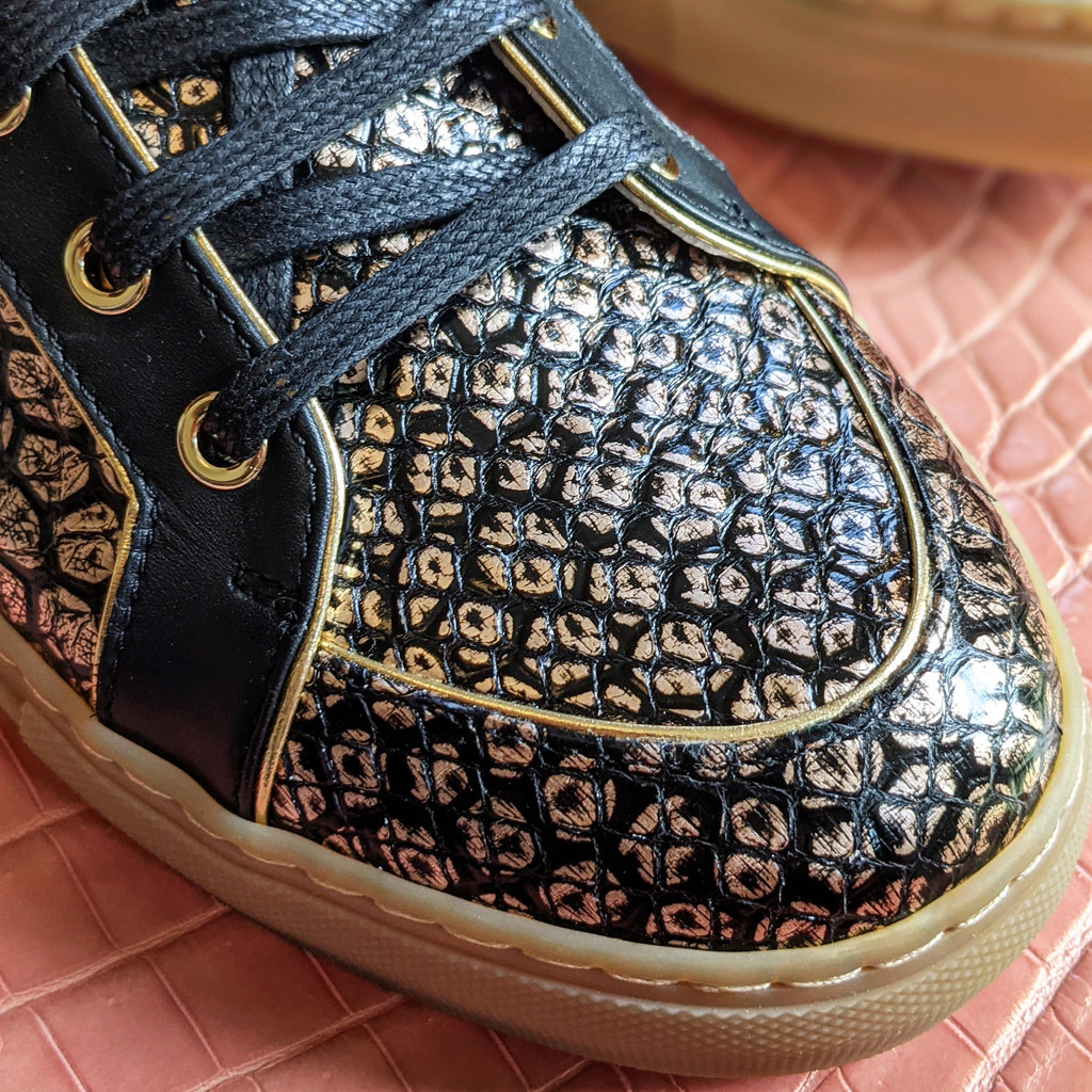 Ascot Sneakers - Gold Dust Python - Ascot Shoes