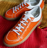 Ascot Sneakers - Orange Crocodile - Ascot Shoes