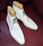 Ascot Chukka Boots - White Alligator - Ascot Shoes