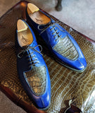 Ascot Kaan - Blue Calf & Caviar Alligator - Ascot Shoes