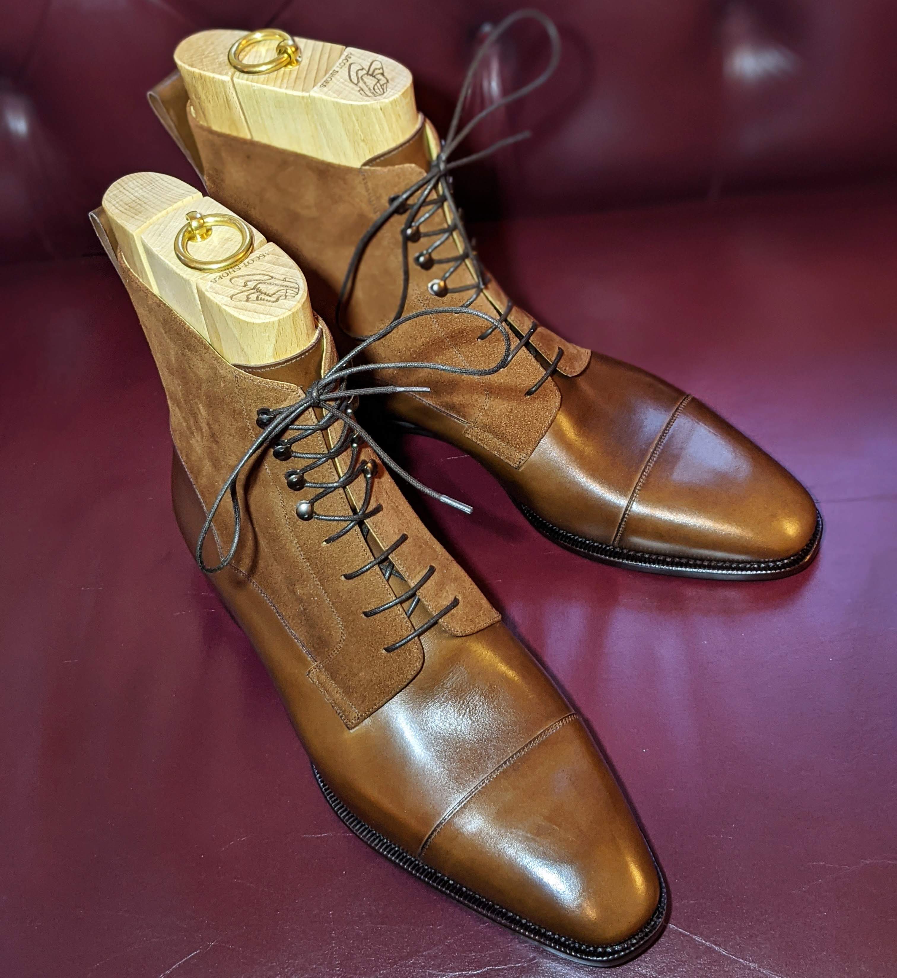 Ascot High Boots - Light Brown Calf & Light Brown Suede - Ascot Shoes