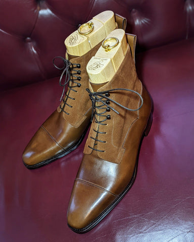 Ascot High Boots - Light Brown Calf & Light Brown Suede