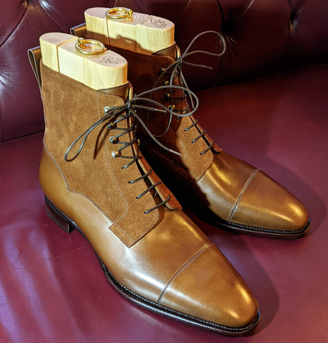 Ascot High Boots - Light Brown Calf & Light Brown Suede