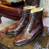 Ascot High Boots - Brown Museum Calf - Ascot Shoes