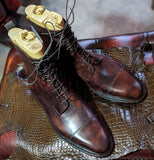 Ascot High Boots - Brown Museum Calf - Ascot Shoes