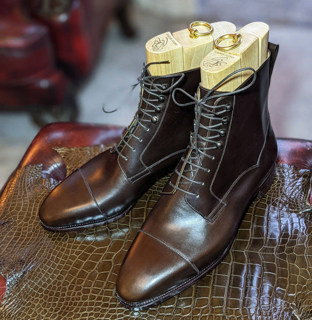 Ascot High Boots - Dark Brown Calf - Ascot Shoes