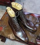 Ascot High Boots - Dark Brown Calf - Ascot Shoes