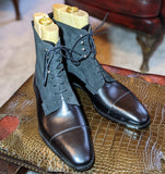 Ascot High Boots - Black Calf & Black Suede - Ascot Shoes