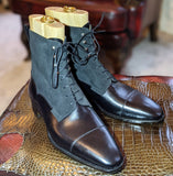 Ascot High Boots - Black Calf & Black Suede - Ascot Shoes