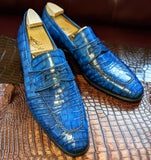 Ascot Sinatra Loafer - Jazz Blue Niloticus Crocodile - Ascot Shoes