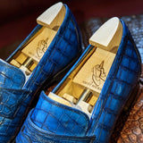 Ascot Sinatra Loafer - Jazz Blue Niloticus Crocodile - Ascot Shoes