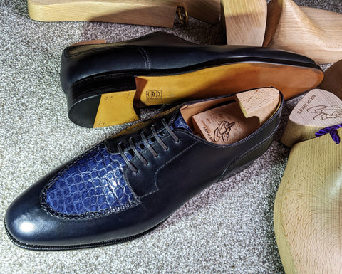 Ascot Kaan - Navy Blue Calf & Blue Crocodile