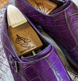Ascot Double Monk - Purple Alligator - Ascot Shoes