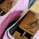 Ascot Double Monk - Soft Pink Crocodile - Ascot Shoes