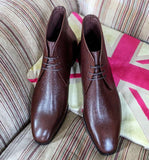 Ascot Ankle Boots - Brown Scotch Grain - Ascot Shoes