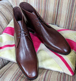 Ascot Ankle Boots - Brown Scotch Grain - Ascot Shoes