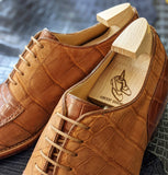 Ascot Kaan - Tan Nubuck Alligator & Cognac Crocodile - Ascot Shoes