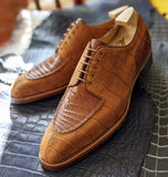 Ascot Kaan - Tan Nubuck Alligator & Cognac Crocodile - Ascot Shoes