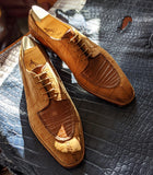 Ascot Kaan - Tan Nubuck Alligator & Cognac Crocodile - Ascot Shoes