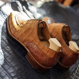 Ascot Kaan - Tan Nubuck Alligator & Cognac Crocodile - Ascot Shoes