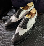 Ascot Asby Spectators - Black & White Calf - Ascot Shoes