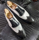 Ascot Asby Spectators - Black & White Calf - Ascot Shoes