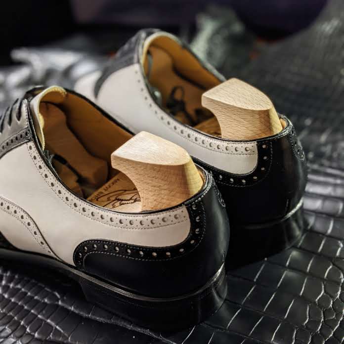 Ascot Asby - Black & White Calf - Ascot Shoes