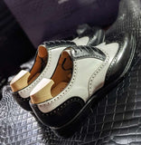 Ascot Asby Spectators - Black & White Calf - Ascot Shoes