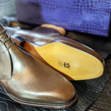 Ascot Ankle Boots - Brown Hatch Grain - Ascot Shoes