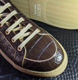 Ascot Sneakers - Brown Crocodile - Ascot Shoes