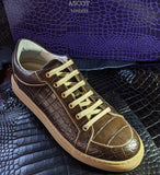 Ascot Sneakers - Brown Crocodile - Ascot Shoes