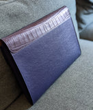 Laptop Case - Navy Blue Crocodile & Navy Blue Togo Leather - Ascot Shoes