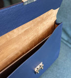 Laptop Case - Navy Blue Crocodile & Navy Blue Togo Leather - Ascot Shoes