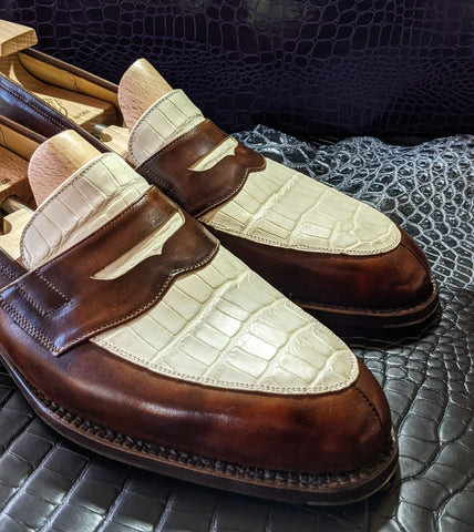 Ascot Sinatra - Brown Calf & White Crocodile