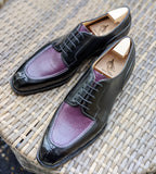Ascot Kaan - Purple Hatch Grain & Black Calf - Ascot Shoes