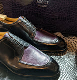 Ascot Kaan - Purple Hatch Grain & Black Calf - Ascot Shoes