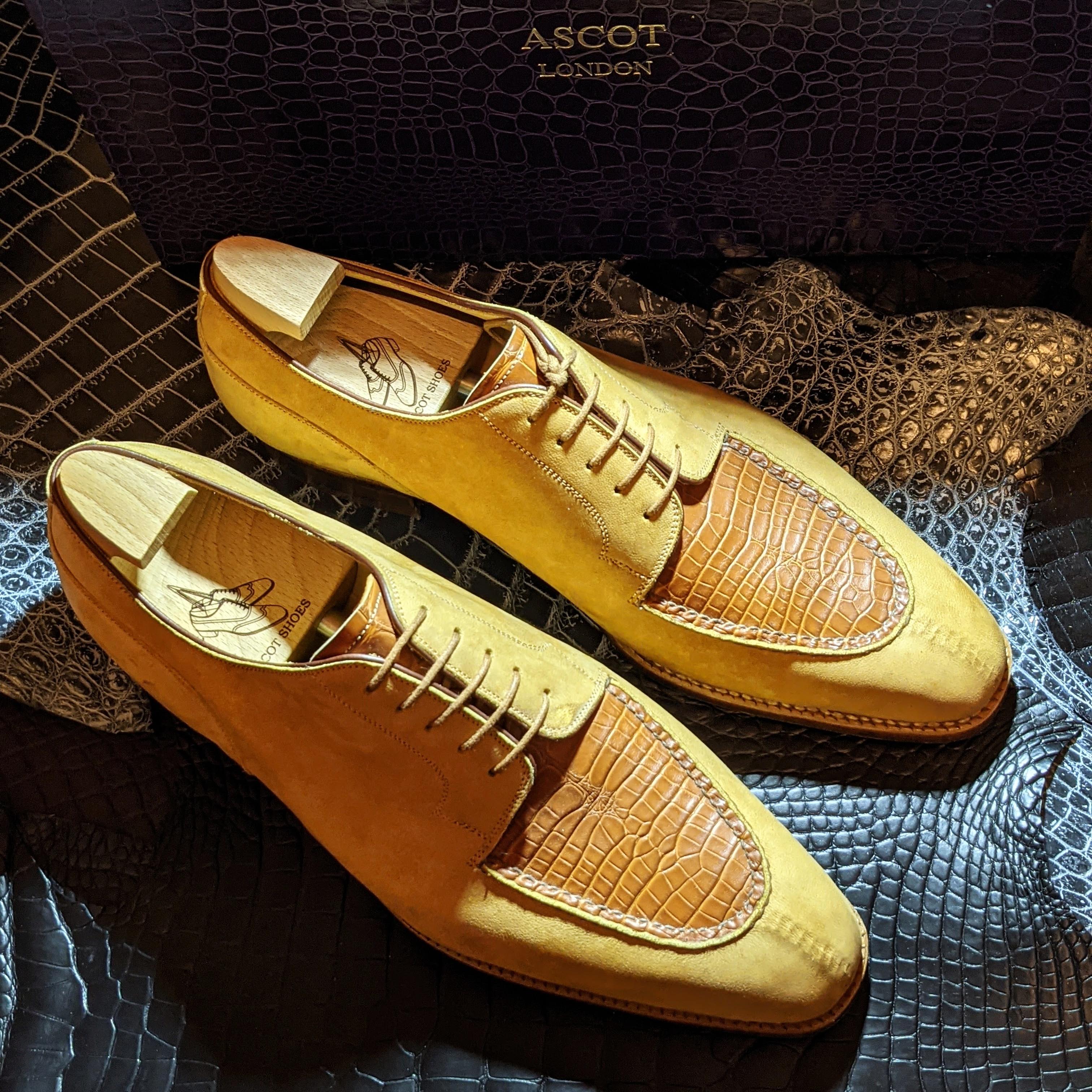 Ascot Kaan - Camel & Tan Alligator - Ascot Shoes
