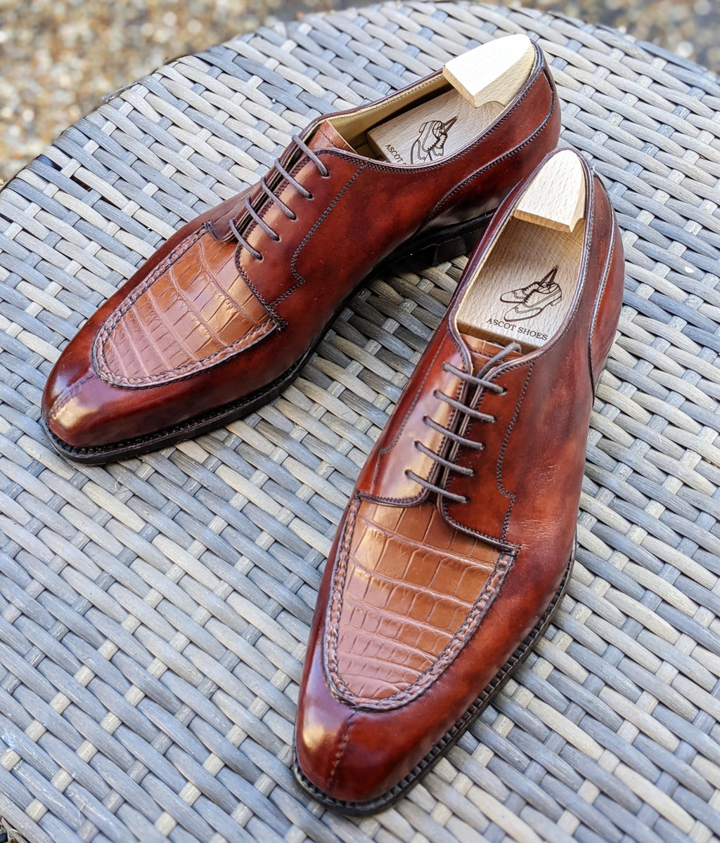 Ascot Kaan - Tan Crocodile & Tan Calf - Ascot Shoes