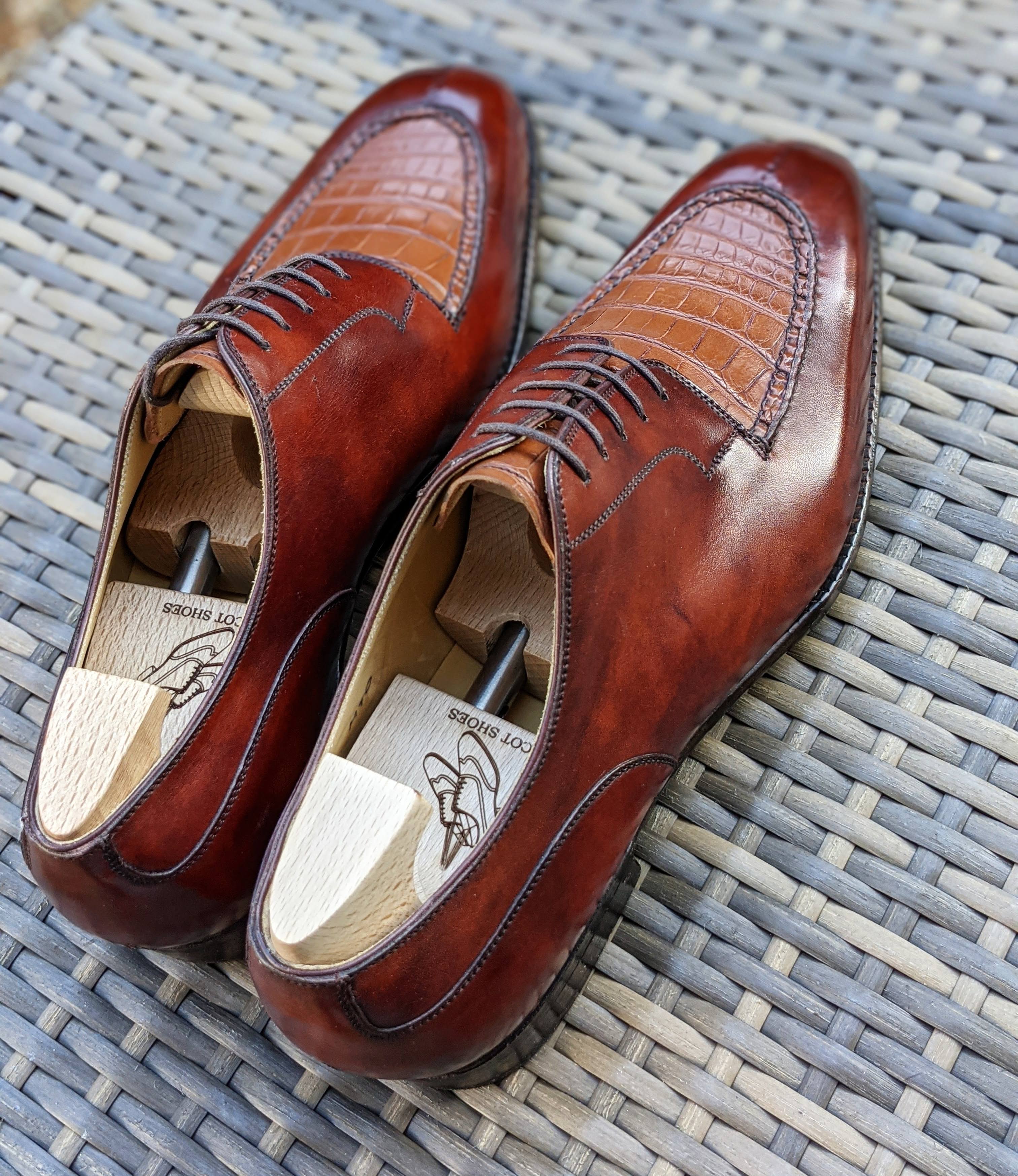 Ascot Kaan - Tan Crocodile & Tan Calf - Ascot Shoes