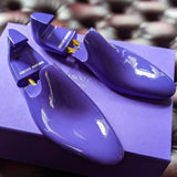 Solid Wood Lasted 2 Piece Shoe Tree - Lacquer Purple - Ascot Shoes