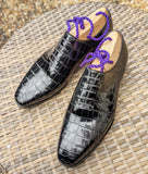 Ascot Wholecut - Black Crocodile - Ascot Shoes