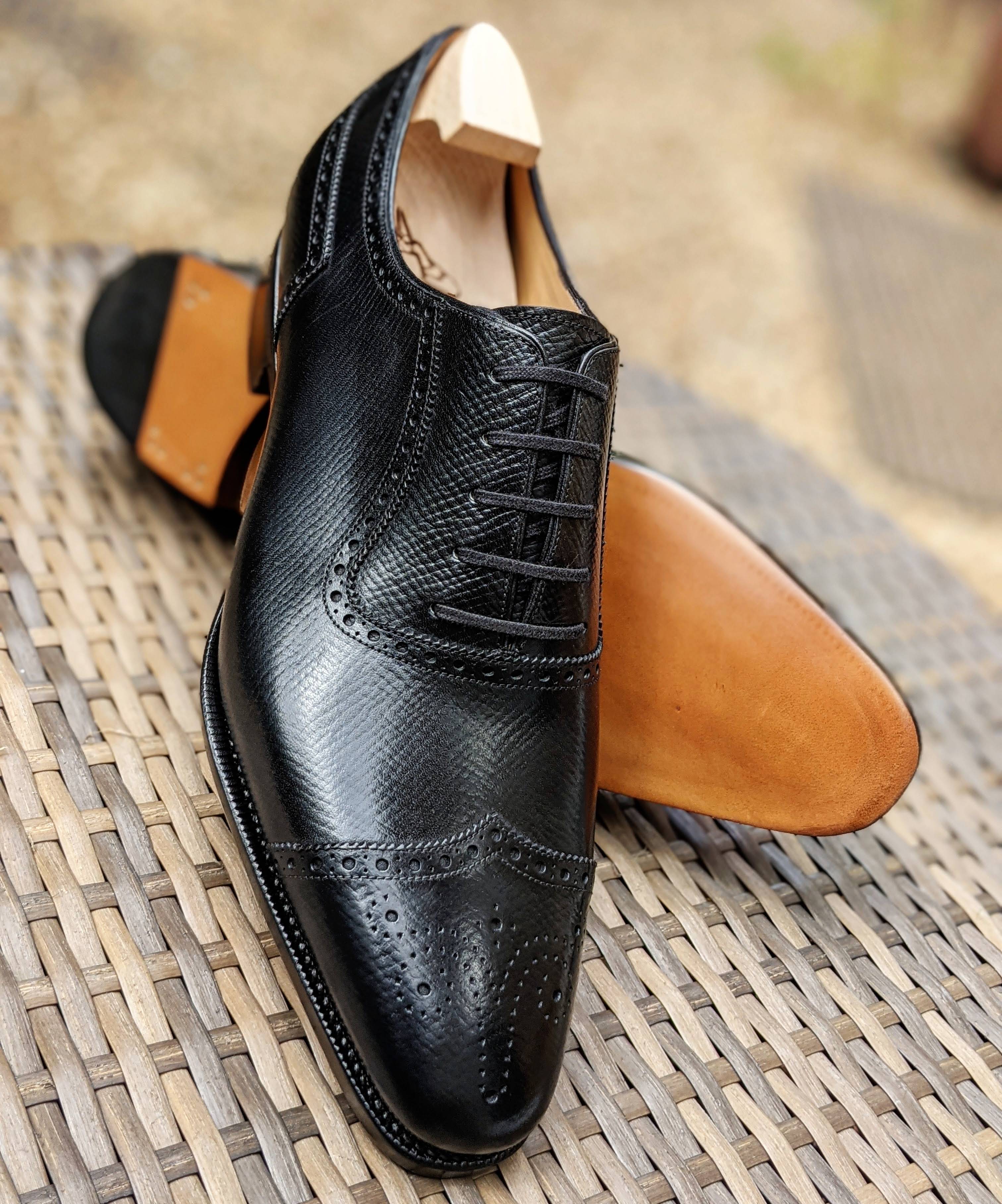 Ascot Éclair - Black Hatch Grain - Ascot Shoes