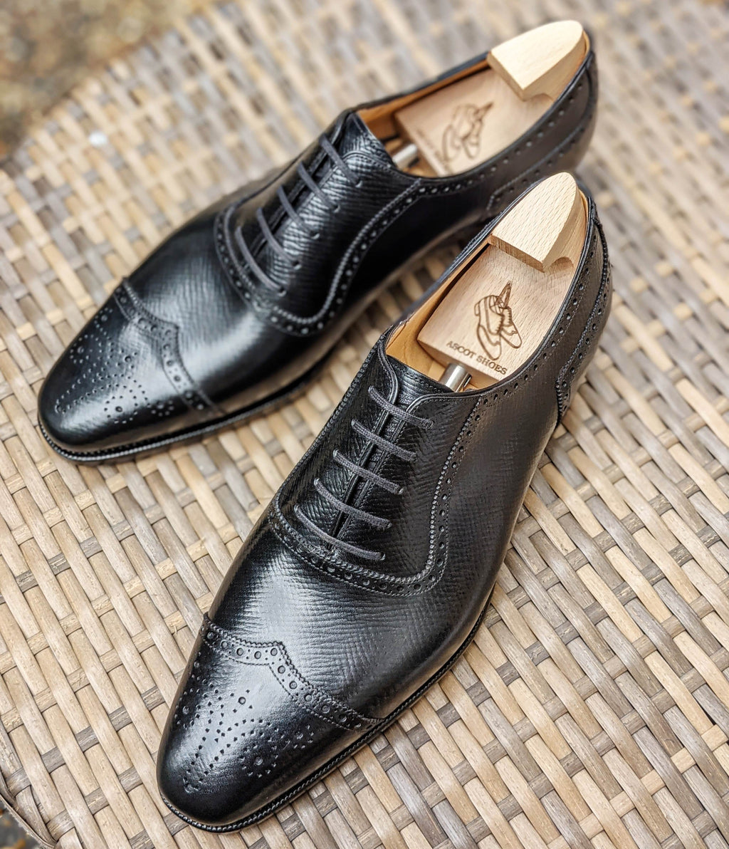 Ascot Éclair - Black Hatch Grain - Ascot Shoes