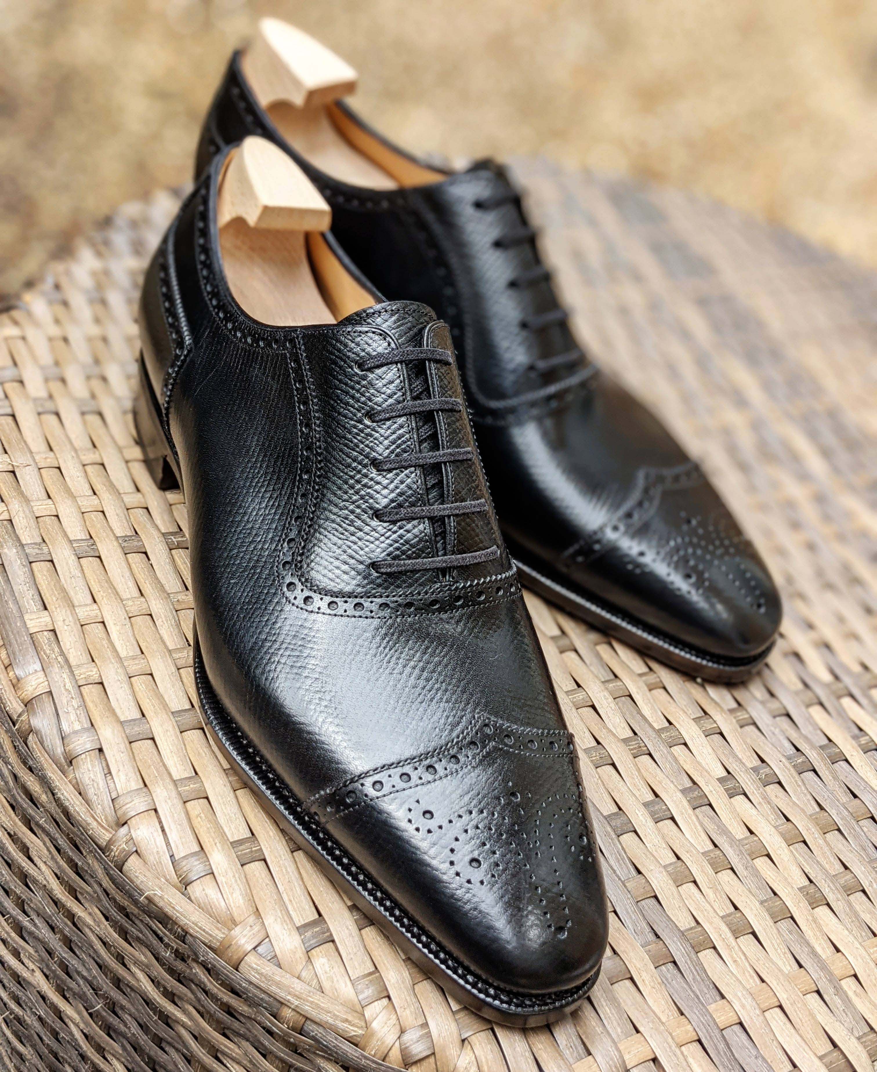 Ascot Éclair - Black Hatch Grain - Ascot Shoes