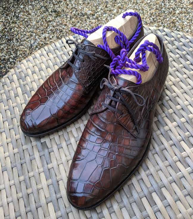 Ascot Andrew - Dark Brown Alligator - Ascot Shoes