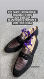 JL Invoice. Black Croc & Suede Loafers. UK10 - Ascot Shoes