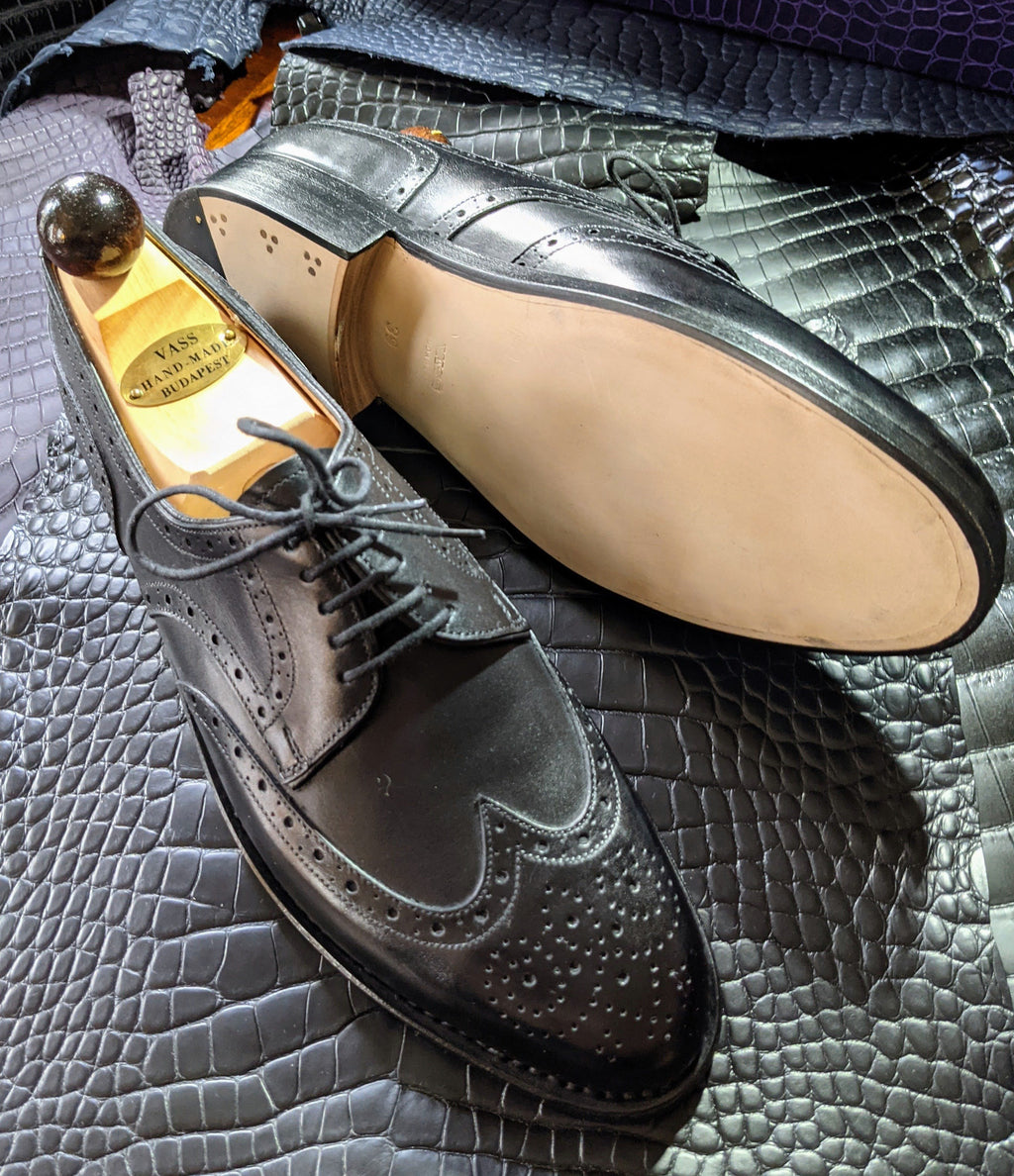 Vass Budapest Derby - Black Calf, UK 5, P2 Last - Ascot Shoes