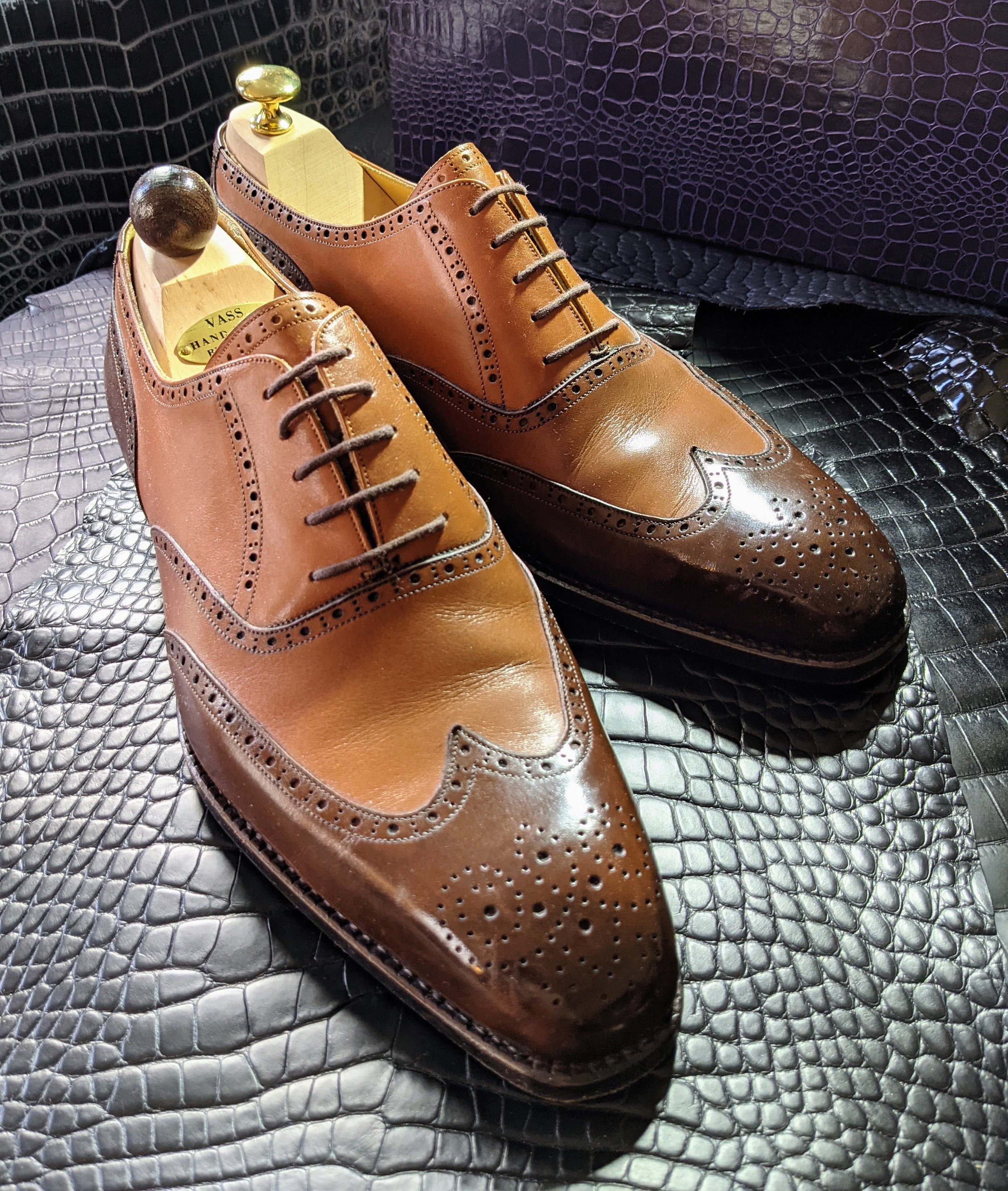 Vass Budapest Oxford - Tri Cognac Combination, UK 9.5, K last - Ascot Shoes