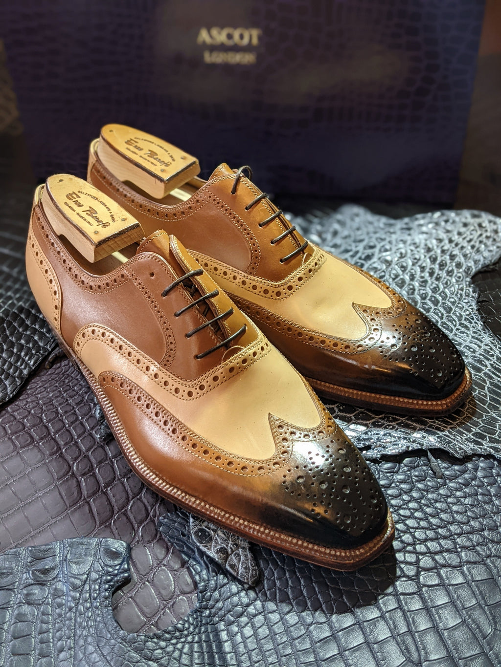 Enzo Bonafe - Camel & Cream Calf, UK 9.5 - Ascot Shoes