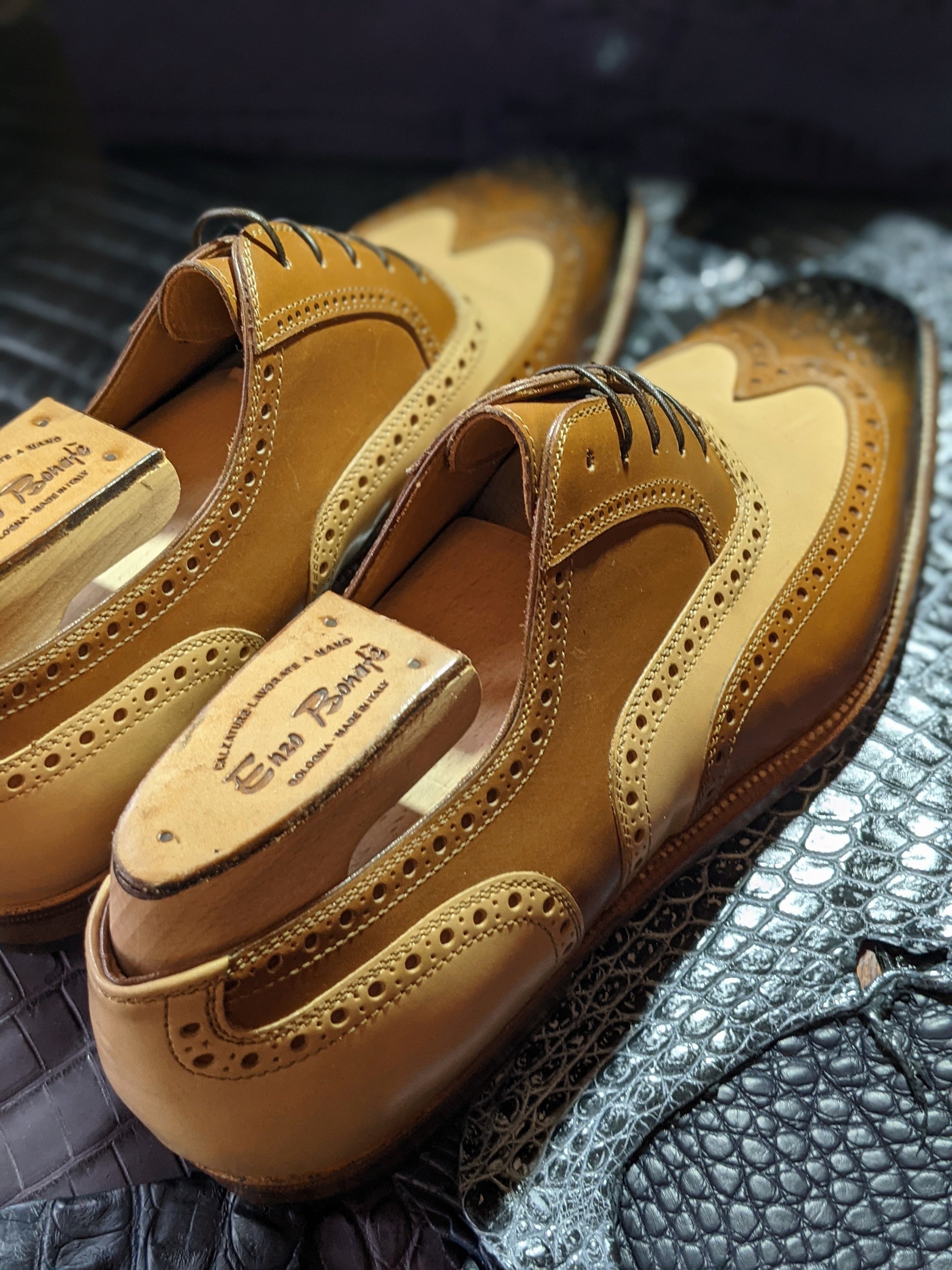 Enzo Bonafe - Camel & Cream Calf, UK 9.5 - Ascot Shoes